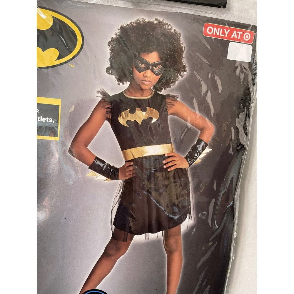 DC Girls Black/Gold Batman (Batgirl) 4-pc Halloween Costume - Picture 2 of 8